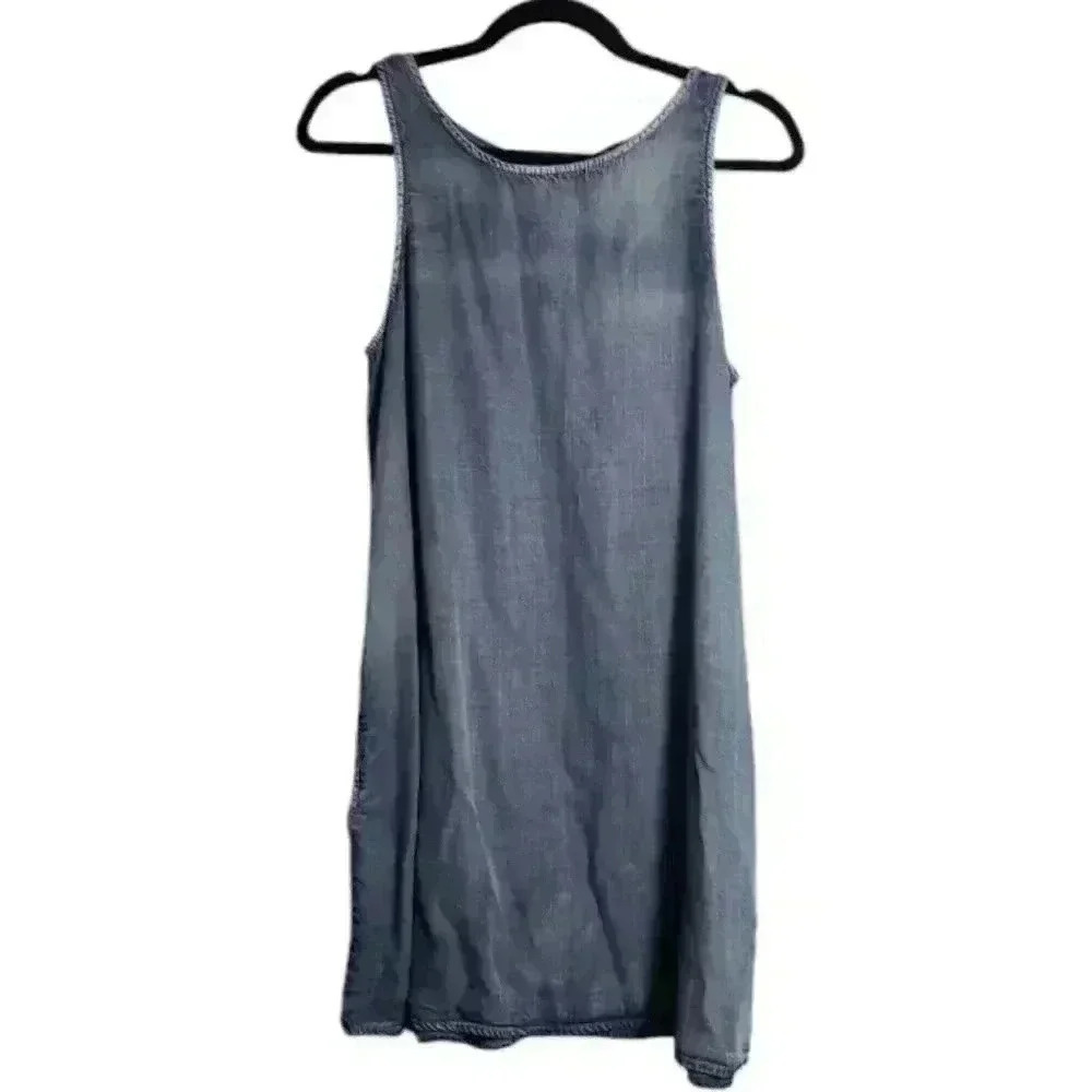 VELVET HEART Chambray Midi Dress With Pockets Size XSmall